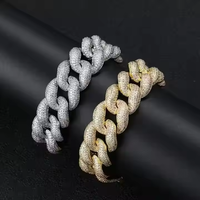 Collier tendance de haute qualité en argent 925 avec diamants Moissanite VVS D de 18 mm, testés au diamant, pour homme, style hip-hop, chaîne cubaine