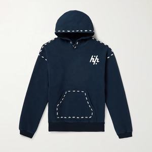 เสื้อฮู้ดผู้ชายผ้าฝ้ายฟลีซคุณภาพสูงขายส่ง อุ่นสบาย สวมหัว พิมพ์ลายปักลายตามสั่ง ลายทางถัก ทอแบบกันหด ซักแล้วไม่หด - Product Image 1