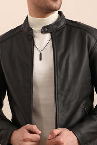 Premium Selling Men's Leather Made Racer <b>Jackets</b> Most Demanding Windproof Midnight <b>Racing</b> <b>Jacket</b> At Wholesale Price - Product Image 2