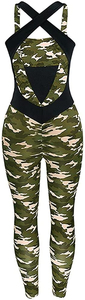 Combinaison sexy dos nu unie pour femme, avec dos croisé respirant et fermeture à cordon, ensemble de leggings de fitness et de yoga - Product Image 5