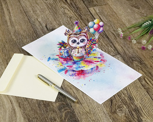 3D Pop-Up Birthday Card Owl With Balloons And Cupcake Gift <b>Paper</b> Greeting Card For Party Celebration - Product Image 4