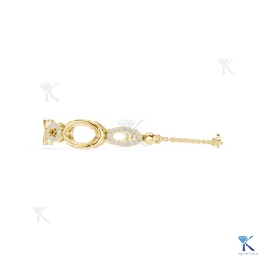 Lab Grown Diamond Interlocking Oval Station Bracelet 14K 18K <b>Solid</b> <b>Gold</b> Fine Women Modern Link Jewelry Manufacturer Wholesale - Product Image 1