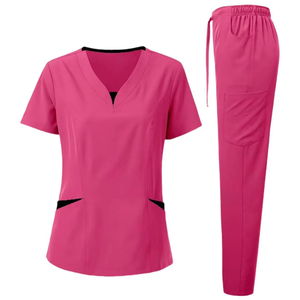 Conjunto de Uniforme Médico Quirúrgico para Enfermería, Hospital, Blusa de Manga Corta y Pantalones, Uniforme de Enfermera, Traje de Spandex al por Mayor - Product Image 5