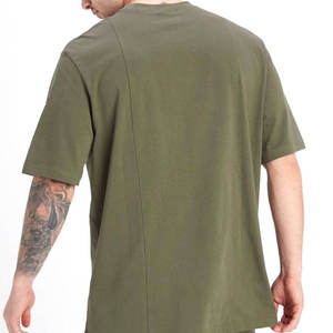 T-shirt pour homme 100% coton, luxe, 300 GSM, unisexe, col mock, personnalisable avec logo, vente en gros - Product Image 3