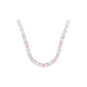 Victorian Floral Pastel Pink <b>Statement</b> <b>Necklace</b>-Fashion Jewelry Set - Product Image 3