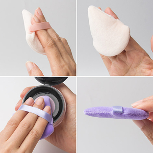 6 Pcs Triangle Powder Puff Set Soft Sponge Washable Makeup Puff for Loose & Pressed Powder <b>Application</b> - Product Image 4