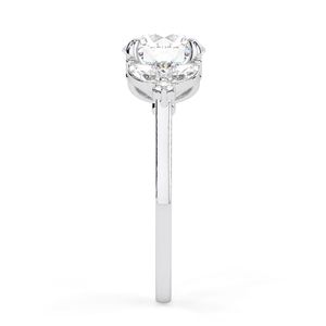 Anillo de compromiso y aniversario de oro blanco con 7 diamantes cultivados en laboratorio de corte redondo para mujer - Product Image 5