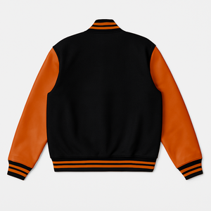 Chaquetas de invierno unisex personalizadas al por mayor, estilo universitario, de PU, con bordado de patchwork, a prueba de viento, ecológicas, estilo vintage. - Product Image 2