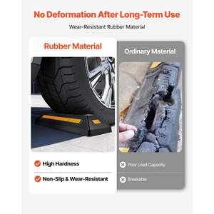 Butée de stationnement en caoutchouc robuste pour garage, 21,6 pouces, 2 pièces, avec bandes réfléchissantes, aide au stationnement pour voitures, guide de roue - Product Image 3