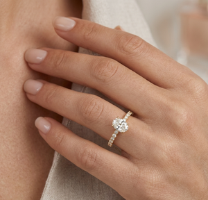 Anillo de Diamante de Lujo Cultivado en Laboratorio, Chapado en Oro de 18K y Rodio, Engaste de Bisel Oeste-Oriente, Corte Brillante Redondo, Anillos de Compromiso para Mujer, Joyería - Product Image 2