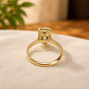 Women's 18K Yellow Gold <b>Moissanite</b> Engagement Ring Bezel Setting Classic Rediant Cut Diamond <b>Jewelry</b> - Product Image 5