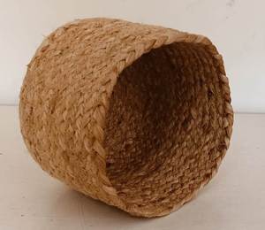 Panier de rangement en jonc de mer tressé à la main avec couvercle, faible MOQ, organisateur décoratif en herbe de jute tressée avec poignée, décoration naturelle pour la maison, OEM ODM - Product Image 2