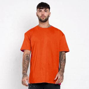 Nouvelle tendance pour hommes T-shirt oversize en coton à épaules tombantes T-shirt blanc épais et uni pour vêtements de rue pour hommes - Product Image 2