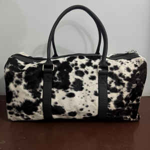 Sac fourre-tout en cuir véritable Signature avec fourrure, style western, fermeture éclair, portable LHDB-0169 - Product Image 2