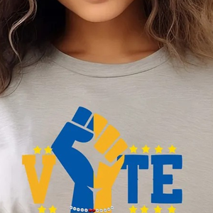 T-shirt en coton imprimé Sigma Gamma Rho VOTE pour femme, décontracté, à manches courtes, avec logo personnalisé, vêtements streetwear - Product Image 5