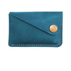 Minimalist Genuine Leather <b>Card</b> Holder Black Button Closure 4 Inch Slim Wallet for Credit <b>Cards</b> Leather <b>Card</b> Holder <b>Card</b> Holder - Product Image 3