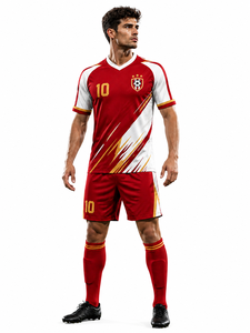 ชุดฟุตบอลชายคุณภาพสูง สีดำ เสื้อเจอร์ซีย์ กางเกงขาสั้น ระบายอากาศ ซับเหงื่อ ดีไซน์แบบสั่งทำพิเศษ รับผลิตแบบ OEM - Product Image 2
