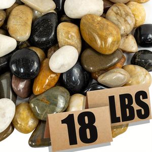 18 Libbre di Ciottoli e Sassi Naturali Lucidati da 1.6-2.4 Pollici per Decorazioni Acquario, Riempimenti Vasi e Decorazioni Piante - Product Image 1
