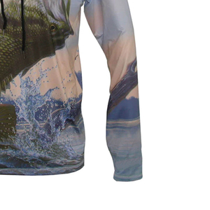 Camisetas de Pesca de Manga Larga para Hombre con Protección Solar UPF 50, Impermeables, Estampadas, con Capucha Refrigerante, Traje de Pesca para Actividades al Aire Libre - Product Image 4