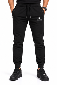 Pantalon de jogging décontracté pour homme en coton violet, taille mi-haute avec cordon de serrage, coupe droite, idéal pour l'automne, personnalisable, vente en gros - Product Image 3