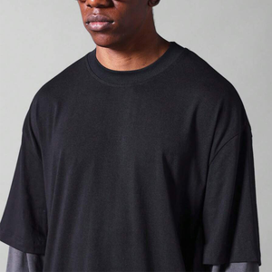 T-shirt pour homme de haute qualité à double couche et manches longues |   Coton doux et respirant |   Style streetwear décontracté |   Marque privée disponible - Product Image 5