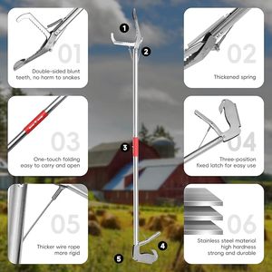 Top Selling Professional Collapsible Snake Tongs Reptile Catcher Stick Rattlesnake Grabber <b>Pick</b>-<b>up</b> Handling <b>Tool</b> Snake Tong - Product Image 3