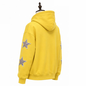 Sweat à capuche oversize pour homme avec patchs brodés, coupe carrée personnalisée, streetwear, épaules tombantes, en polaire polyester/coton - Product Image 4