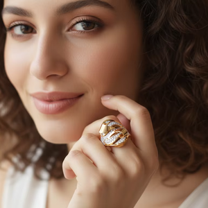 Anillos Geométricos Dorados Personalizados de Nueva Tendencia, Moda para Mujer - Product Image 5