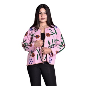 Suzani เสื้อแจ็กเก็ตเบลเซอร์สำหรับผู้หญิงปักลายด้วยผ้าฝ้ายระบายอากาศลายเป็ดเปลือกหนา - Product Image 1