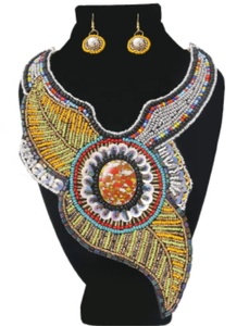 Princes Fashion Gallery Colorful Embroidery Beaded Necklace Designer Jewelry for <b>Pretty</b> Girls with Custom My Style <b>Earrings</b> - Product Image 6