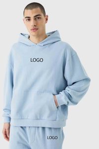 OEM Manufacturers Custom Apparel Streetwear Boxy Fit Cropped Fleece Men's Hoodie Jogger <b>Set</b> Cut <b>Sew</b> Sweatsuit Tracksuit for Men - Product Image 2