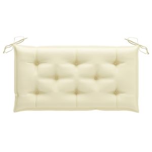 Banc de jardin en teck blanc crème, robuste et moyen format, pour terrasse - Product Image 6