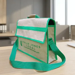 Premium Quality Natural Jute <b>Bag</b> Stylish Eco Friendly Reusable <b>Laptop</b> Carry <b>Bag</b> for Men <b>Women</b> Office Work - Product Image 1