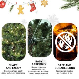 Albero di Natale Artificiale Premium 4ft, 1071 Rami Misti PE/PVC, 150 Luci LED Bianco Caldo, Filo d'Acciaio, Realistico - Product Image 4