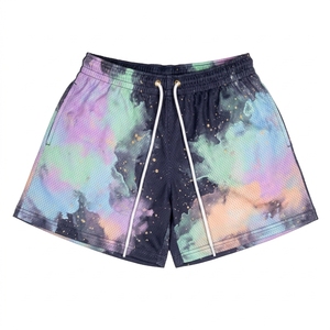 Elastic Waist Knitted Canvas <b>100</b>% <b>Polyester</b> Eco-Friendly Digital Print Sporty Sports and Leisure Shorts - Product Image 2
