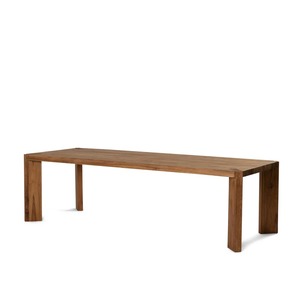 Table à manger minimaliste en teck massif avec plateau en bois naturel pour restaurant, villa et mobilier hôtelier - Product Image 6