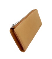 Dompet Kulit Sapi Asli Unisex Castello, Lembut dengan Ritsleting L dan Pola Logo, Model Panjang Gaya Fashion, Lapisan Logam, Pilihan Terlaris