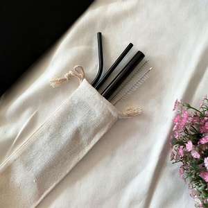 Juego de Pajitas Reutilizables Diarias de Acero Inoxidable 304 (18/10) Rectas y Curvas con Cepillo Limpiador en Estuche, Venta al por Mayor en India - Product Image 6