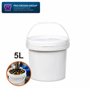 Wholesale Custom 5 Liter PP Food Grade Small Plastic Candy <b>Buckets</b> <b>with</b> <b>Lid</b> and Handle Pail for Candy Packaging - Product Image 1