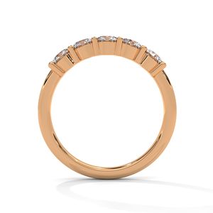 Anillo de Boda en Oro Rosa con Diamantes de Corte Esmeralda Cultivados en Laboratorio, Joyería Fina Apilable y Delgada, Regalo de Lujo para Uso Diario - Product Image 3