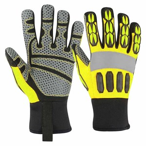 Synthetic Leather Back Four-way With Foam <b>Lamination</b> Neoprene Cuff Impact Resistant Mechanic Gloves Customized Logo - Product Image 6