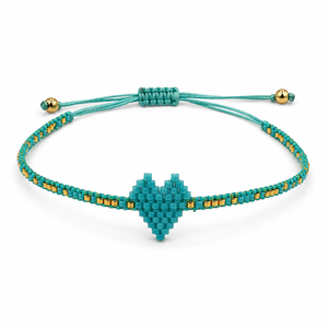 Handmade Miyuki <b>Beaded</b> Heart Women Adjustable Boho Friendship <b>Bracelet</b> <b>Gold</b> Beads Custom Colors Party Trendy - Product Image 3