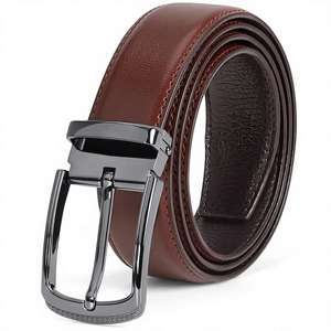 Ceinture en cuir de vachette vintage classique pour homme, ceinture habillée en cuir véritable avec nouvelles boucles en acier, logo personnalisé imprimé - Product Image 2