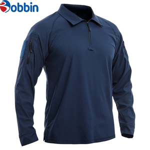 Camiseta Polo Personalizada para Hombre, Ropa Masculina, Cierre de Cremallera 1/4, Manga Larga, para Caza, Entrenamiento al Aire Libre, Logotipo Bordado, Impresión Personalizada - Product Image 3