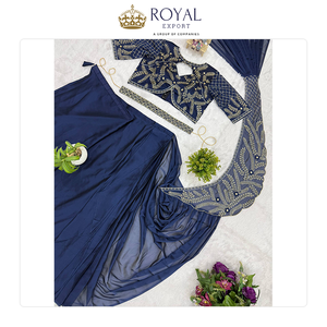 ขายส่งเสื้อผ้าอินเดียคุณภาพดีที่สุดสำหรับงานแต่งงาน ผ้าไหมรังโกลีปักลายลูกปัด งานปักมืออย่างประณีต ในราคาประหยัด - Product Image 2