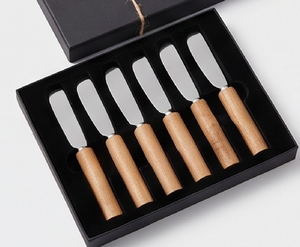 Stainless Steel <b>Cheese</b> <b>Knife</b> <b>Set</b> With Wooden Handles Durable Sharp Elegant Design Perfect For Home Kitchen And Dining Use - Product Image 4