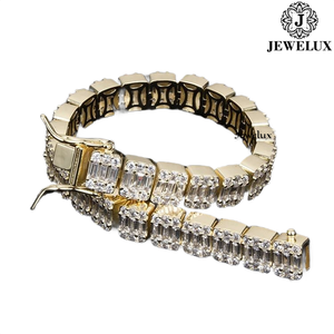 Export Quality Gold Plated Moissanite Diamond Tennis Bracelet Hip Hop Jewelry for <b>Men</b> Women Indian Supplier for Export - Product Image 1