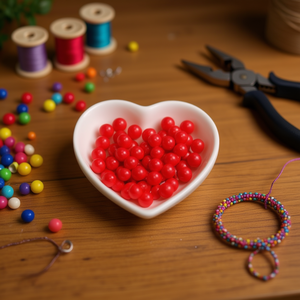 ILAN Abalorios Perline rotonde rosse da 8 mm per la creazione di gioielli - Product Image 3