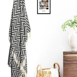 Manta de Jacquard 100% Algodón con Diseño Zig Zag |   Manta Decorativa para Sofá con Diseño Geométrico Chevron Boho - Product Image 5