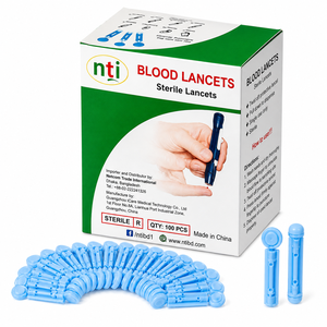 Lancetas para Extracción de Sangre Nti, 100 Unidades, Estériles, Desechables, de un Solo Uso, Color Azul, Empaquetadas Individualmente, Máxima Higiene, Fabricación Personalizada OEM - Product Image 3